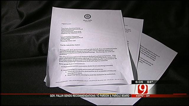 OK Governor's Office Sends Letter To Pardon and Parole Board