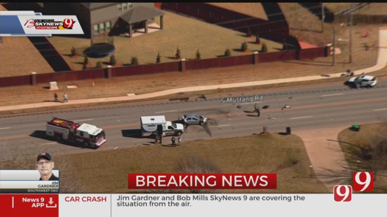 WATCH: Bob Mills SkyNews 9 Above Crash Near SW 44th, Mustang Road