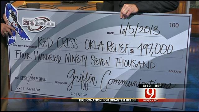 Griffin Communications Presents Check To Red Cross For Storm Victims