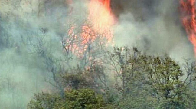SkyNews6: Wildfire Burns Near Cushing