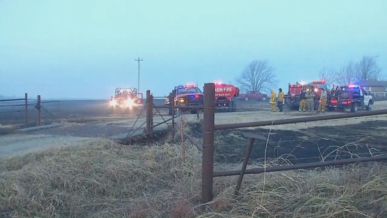 WEB EXTRA: Video From Scene Of Mannford Area Grass Fire
