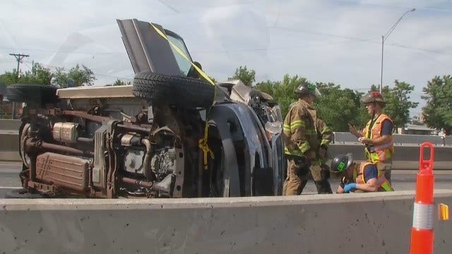 WEB EXTRA: Injury Crash On Tulsa Interstate 244