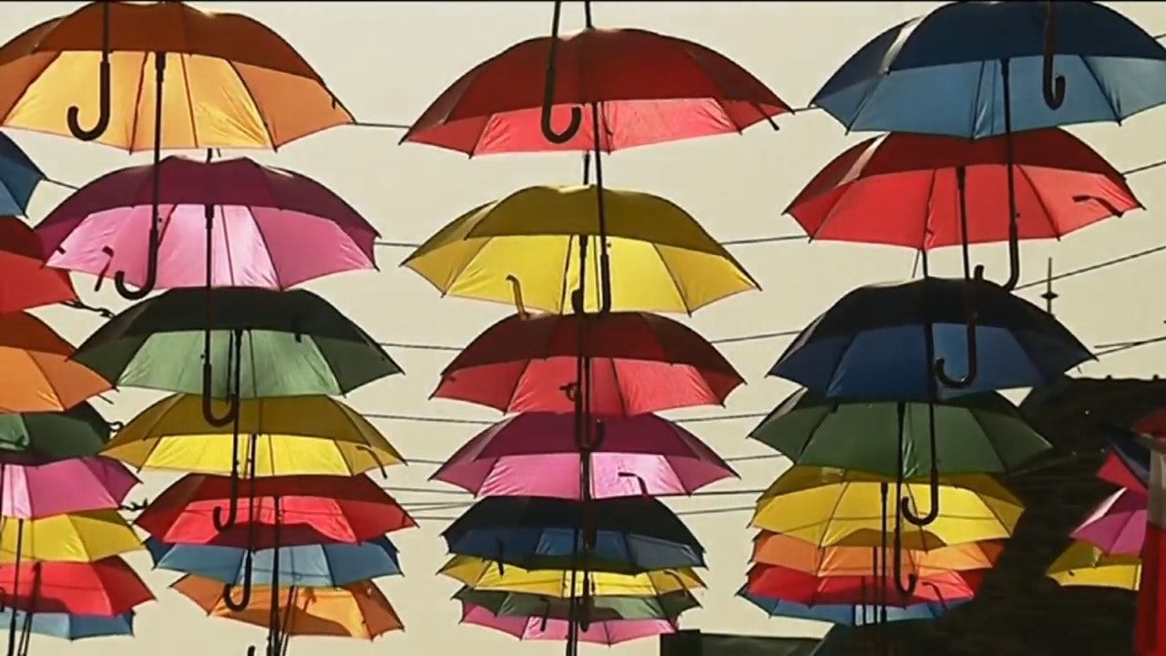 Artist Creates A Sky Of Colors Through 'Umbrella Sky Project'