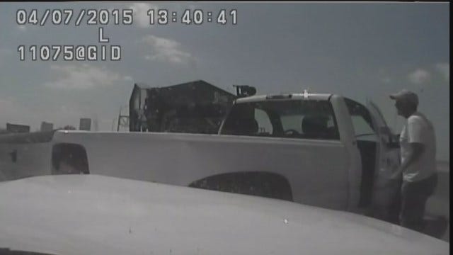 WEB EXTRA: TPD Dash Cam Footage Of Highway 75 Fluid Spill