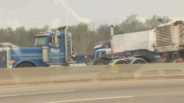 WEB EXTRA: Video Of Truck Crash On Broken Arrow Expressway Near Lynn Lane