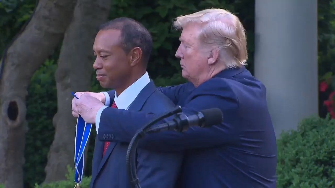 Tiger Woods Receives Presidential Medal Of Freedom In White House Ceremony