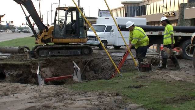 WEB EXTRA: Video Of Crews Repairing A Water Main Which Broke At Memorial And 41st