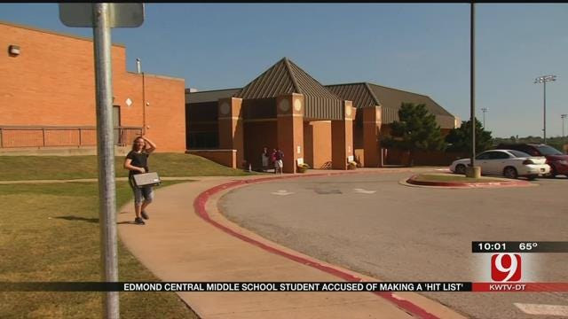 Edmond Central Middle School Student Accused Of Making 'Hit List'