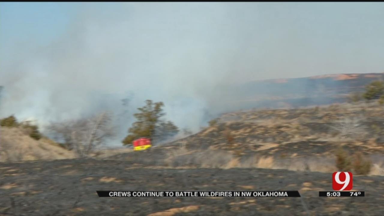 Fire Departments From Across The State Battle Wildfires Raging In NW OK