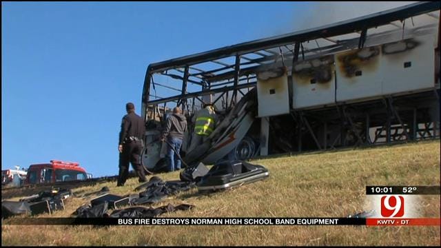 Norman High School Band's Instruments Destroyed In Bus Fire