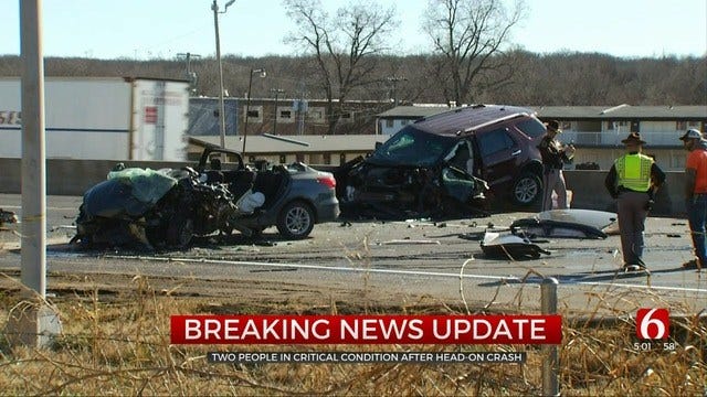 2 In Critical Condition After Head-On Tulsa Crash