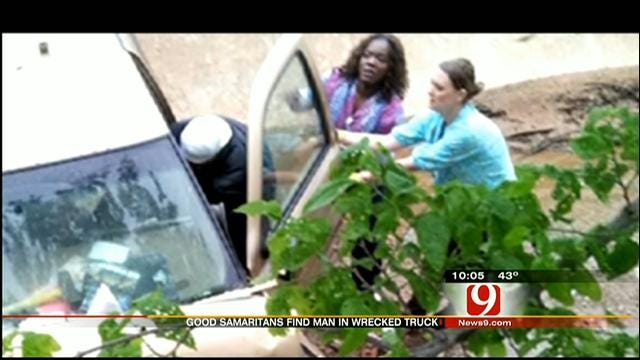 OKC Nursing Home Employees Rush To Help Man Crashed In Ditch