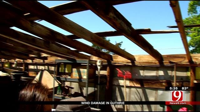 High Winds Damage Homes, Structures, Trees in Guthrie