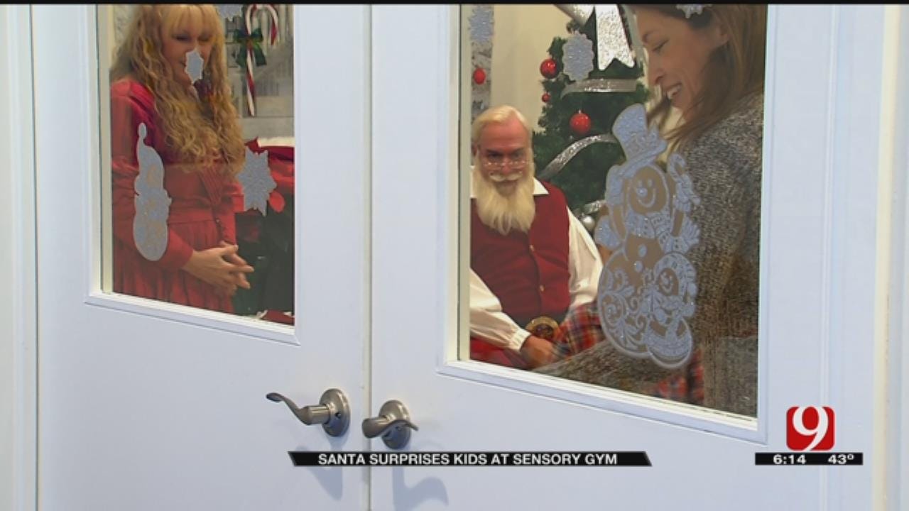 Santa Surprises Children At Edmond Sensory Gym