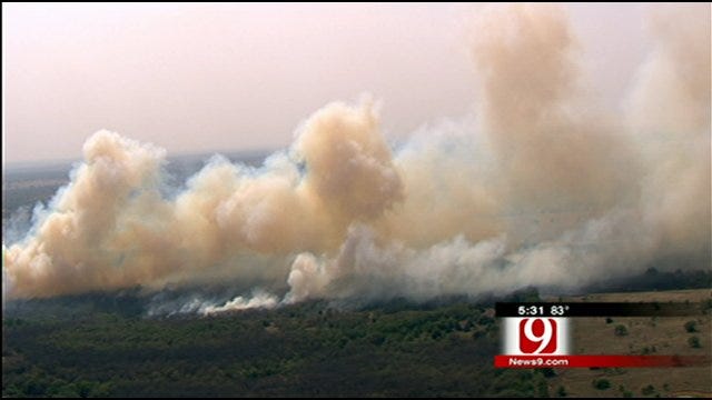 Wildfires Raging Through Central, Southern Oklahoma