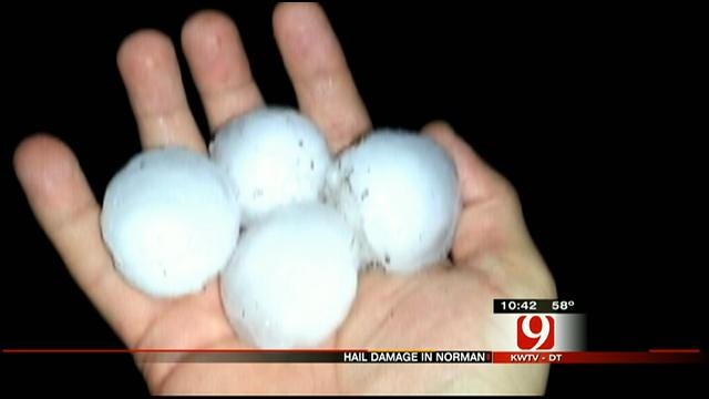 Hail Pounds Norman Early Easter Morning