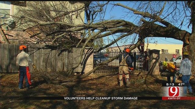 Volunteers Help Clean Up After Ice Storm