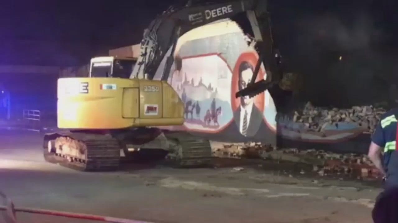 WEB EXTRA: Locust Grove Building Wall With Mural Demolished