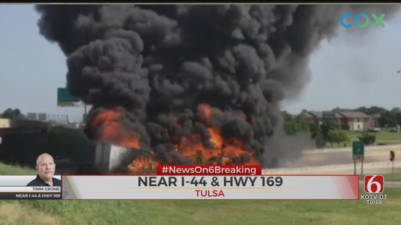 WATCH: Storm Tracker Video Of Fiery Crash On Interstate 44 At Highway 169