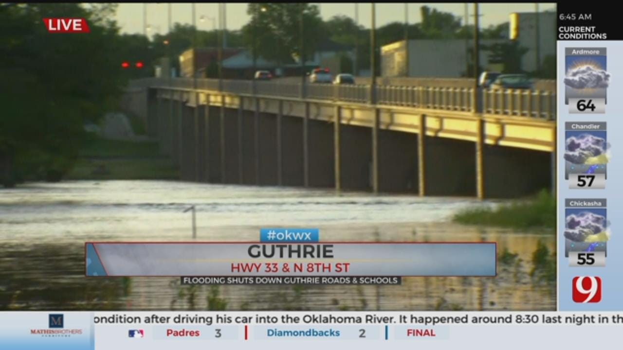 Guthrie Flooding Keeps Schools, Roads Closed