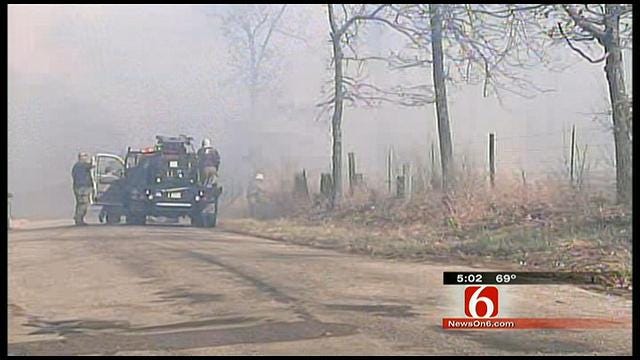 Firefighters Battle Mile Long Grass Fire In Rogers County
