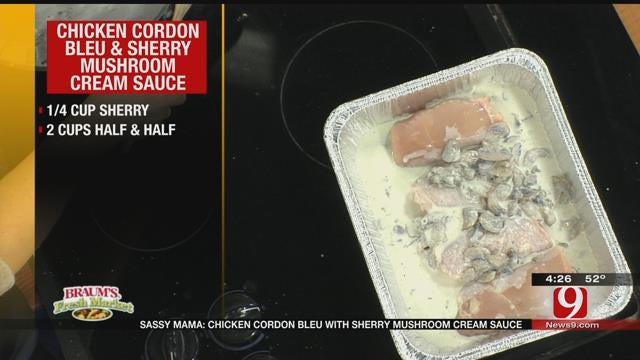 Chicken Cordon Bleu with Sherry Mushroom Cream Sauce