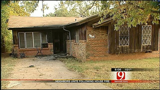 Oklahomans Helping Out A Victim Of Fire