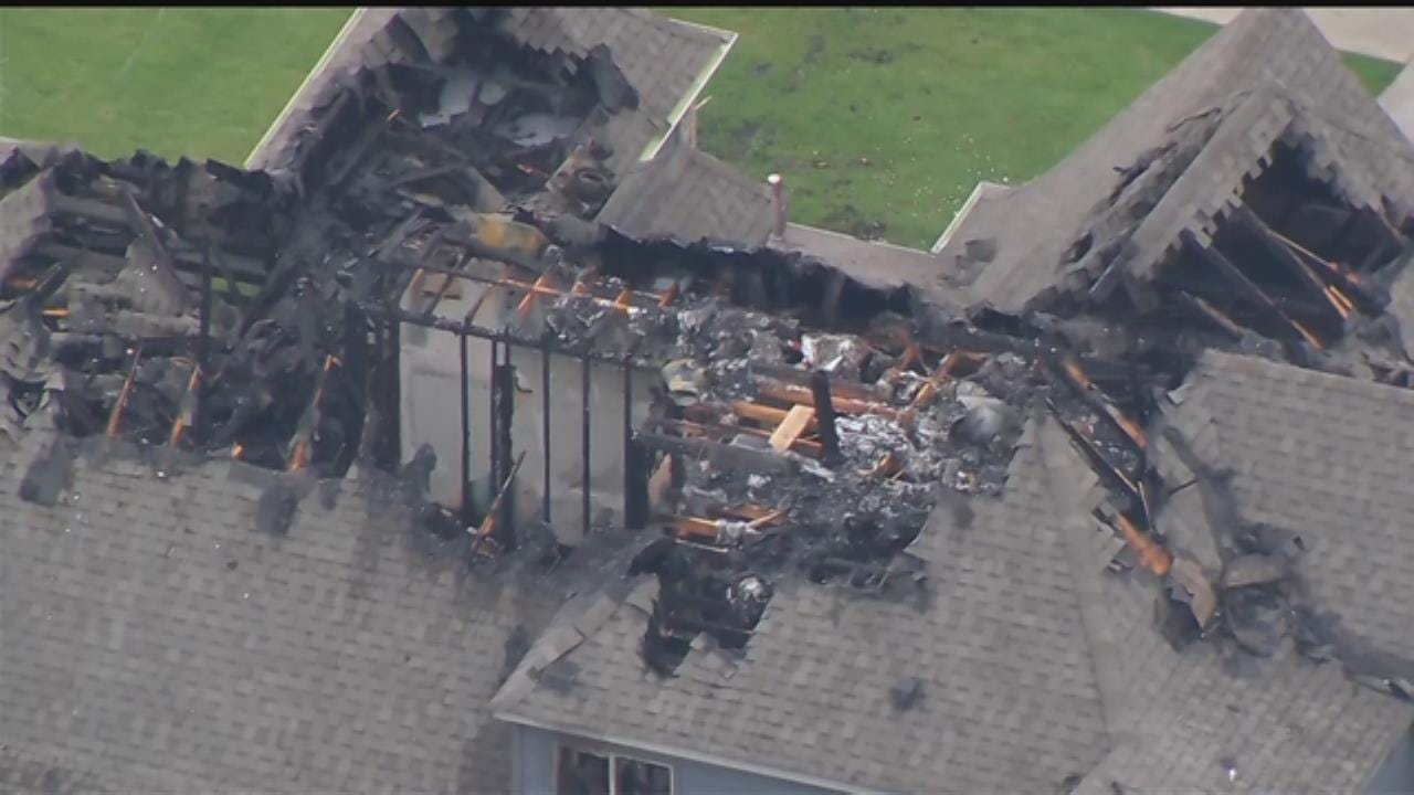 Osage SkyNews 6 HD Flies Over Bixby House Damaged By Fire