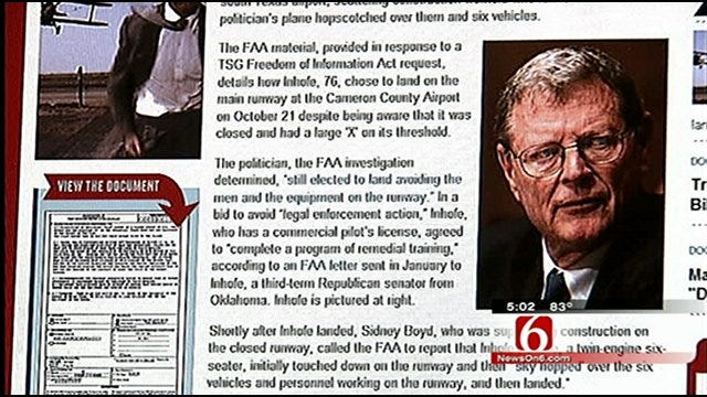 Report: Oklahoma Senator Jim Inhofe Intentionally Landed On Closed Runway