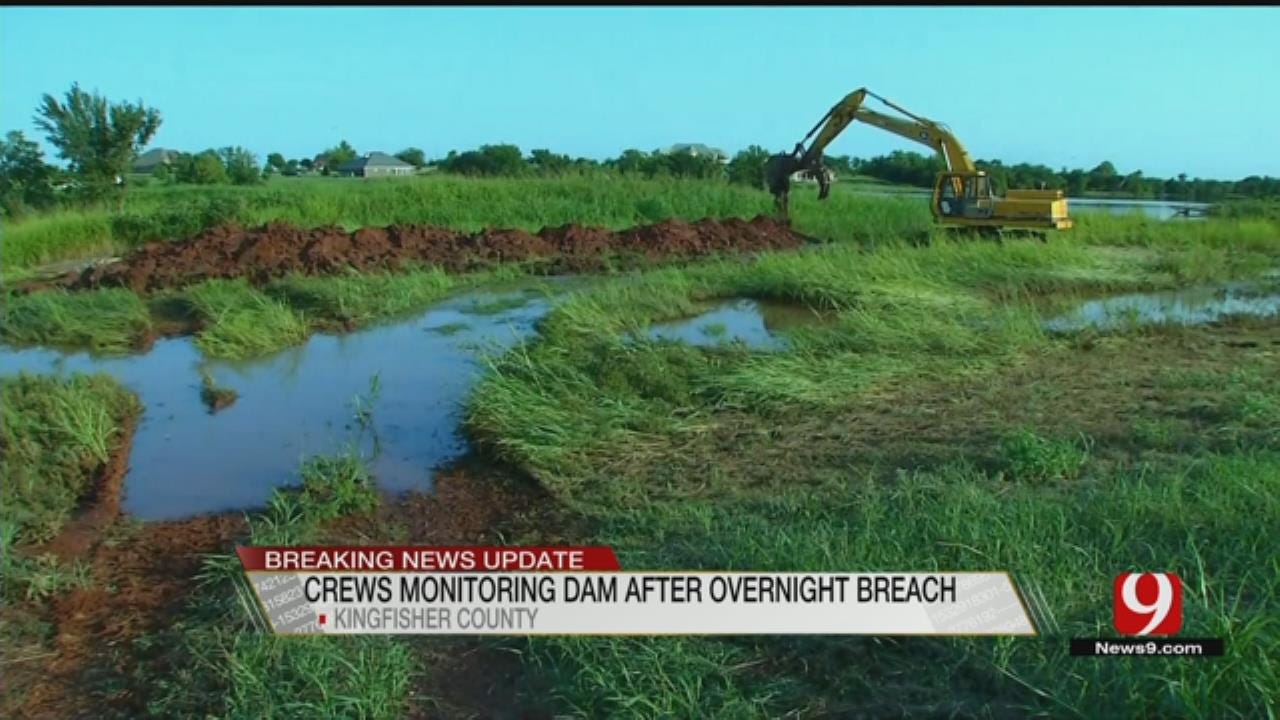 Crews Monitoring Kingfisher Dam After Breach