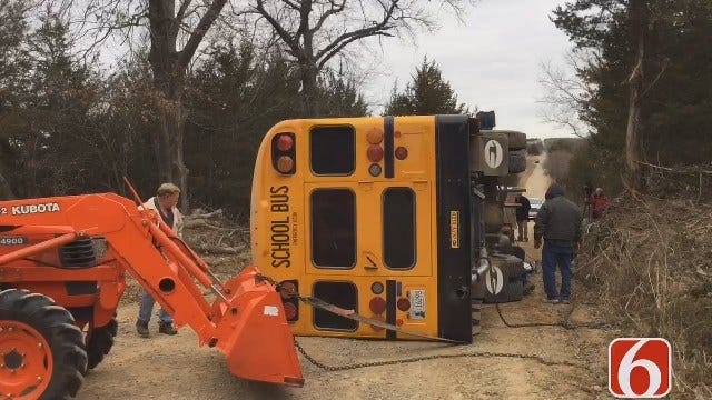 WEB EXTRA: Yale School Bus Overturns With Students On Board