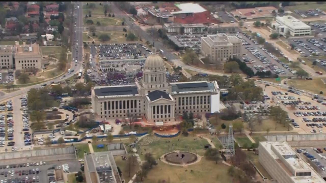 WEB EXTRA: SkyNews 9 Flies Overhead As Teachers March On State Capitol