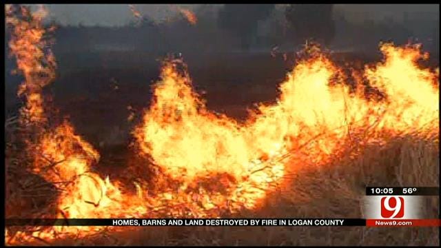 Structures, Land Destroyed In Logan County Grass Fires
