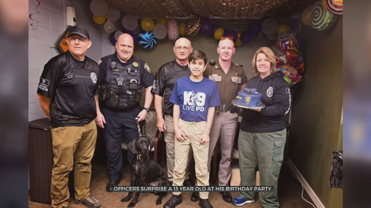 Oklahoma Law Enforcement Officers Grant Bristow Boy's Birthday Wish