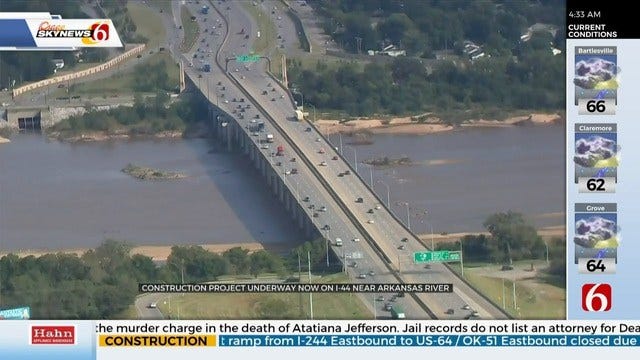 Lanes Narrowed As Construction Starts On I-44 At The Arkansas River