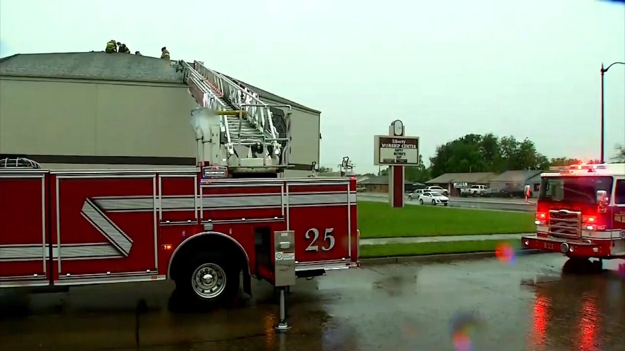 RAW VIDEO: Lightning To Blame For Church Fire In SW OKC
