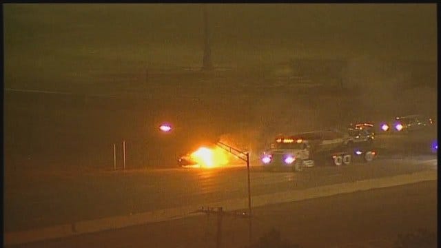 WEB EXTRA: Osage SkyCam Video Of Broken Arrow Expressway Car Fire