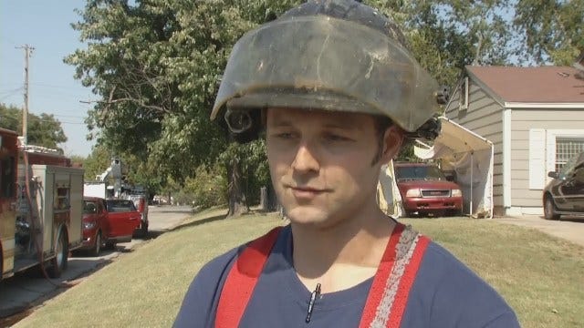 WEB EXTRA: Tulsa Firefighter Mike Adkins Talks About House Fire