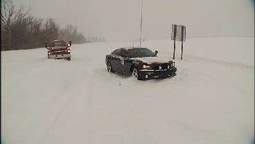 Emergency Responders Battle Road Conditions In Tulsa-Area