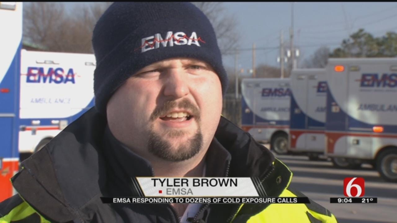 Surge in cold exposure calls in Tulsa area concerns EMSA amidst snowfall
