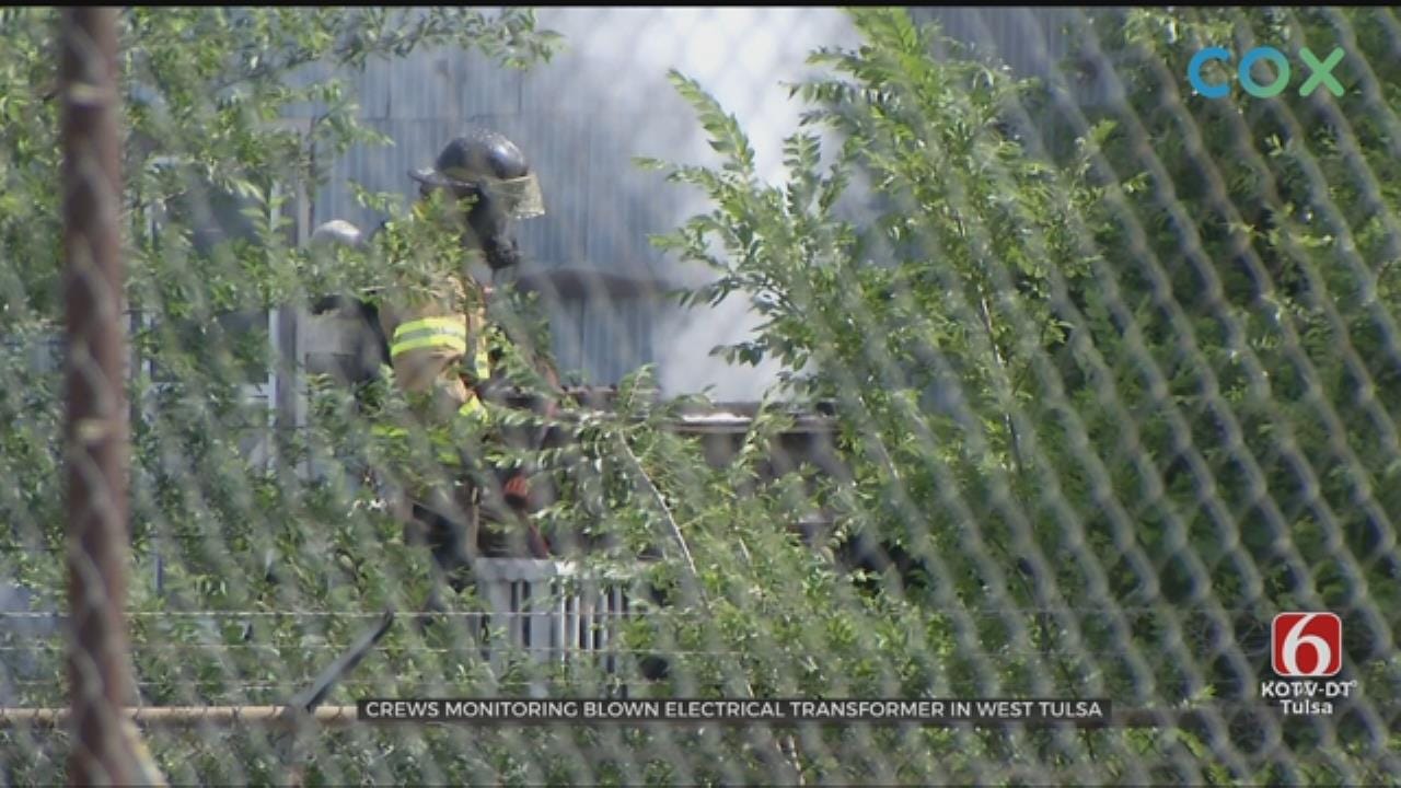 Crews Monitoring Blown Electrical Transformer In West Tulsa