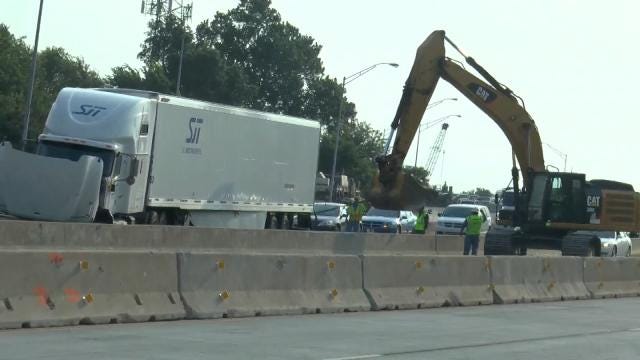 Two Semis Collide During Rush Hour On Tulsa Highway