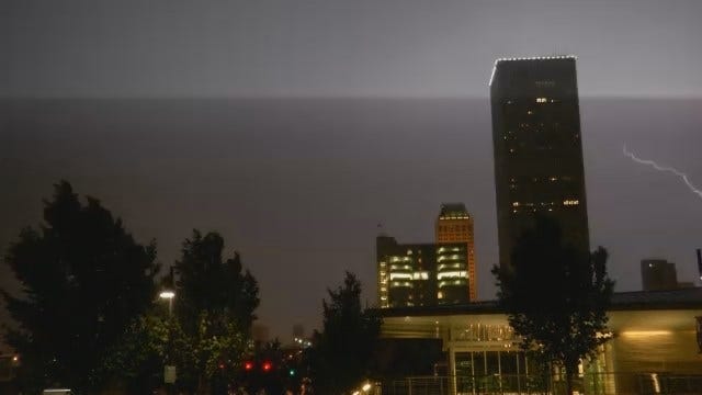 WEB EXTRA: Video Of Thunderstorms As They Move Through Downtown Tulsa