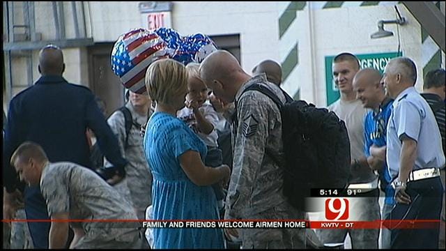 Dozens Of Airmen Return To Oklahoma Following Deployment
