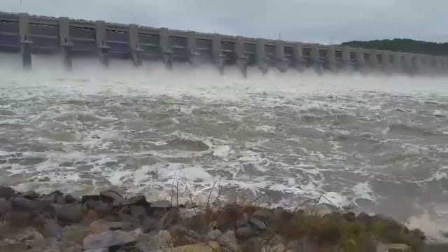 WEB EXTRA: Water Pours From Fort Gibson Dam