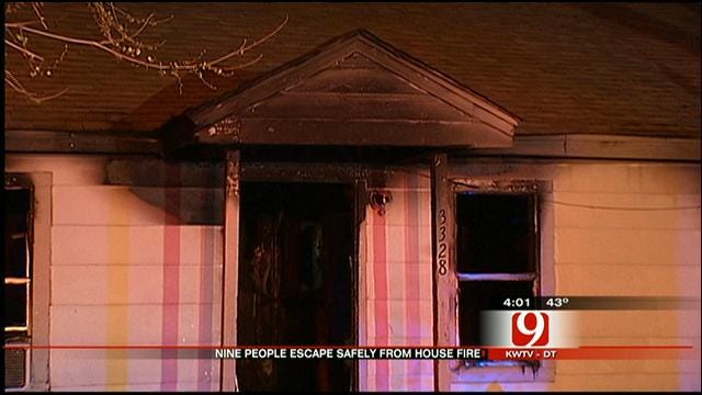 Nine People Including Infant Escape Burning SW OKC Home