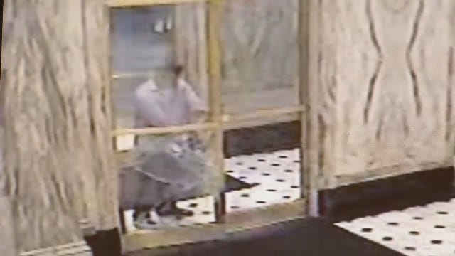 WEB EXTRA: Surveillance Video Of Man Kicking Downtown Tulsa Building
