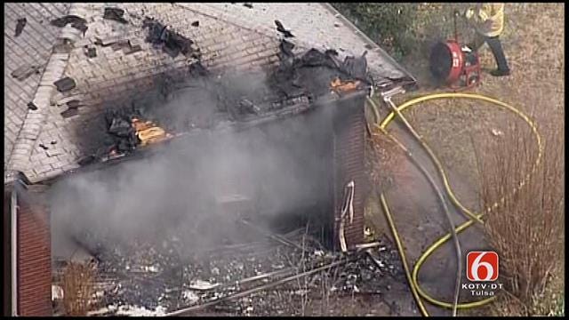 WEB EXTRA: Osage SkyNews 6 Over Tulsa House Fire