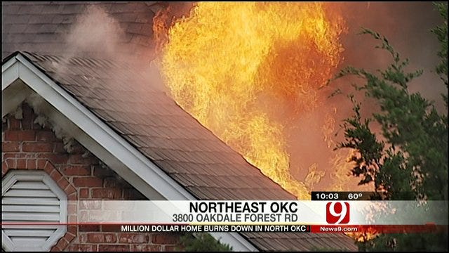 Million-Dollar Home In North OKC Destroyed By Fire
