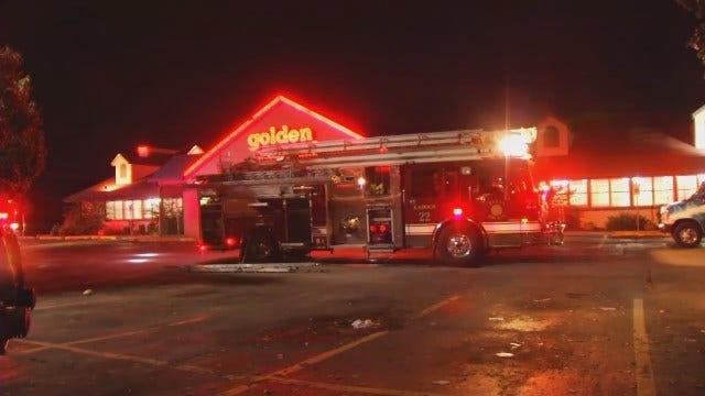 WEB EXTRA: Video From Fire Scene At Tulsa Golden Corral On Memorial
